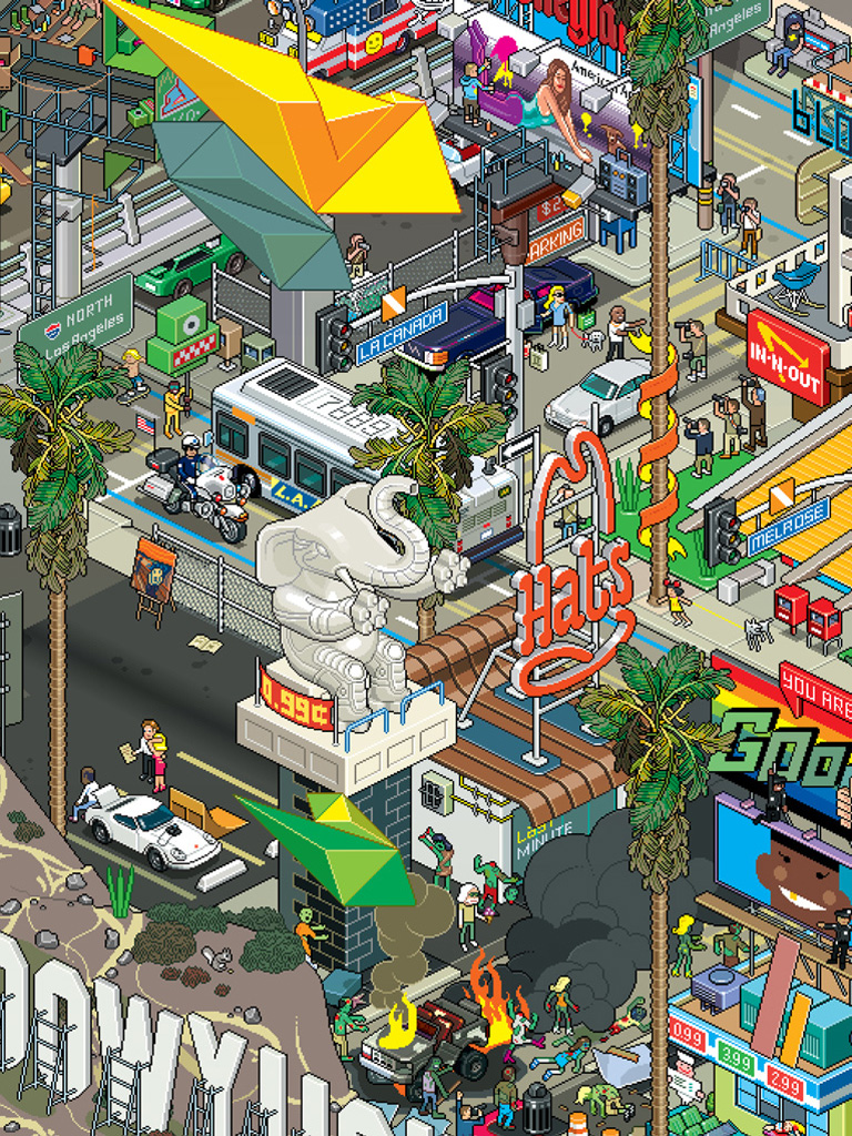 Eboy Los Angeles - HD Wallpaper 