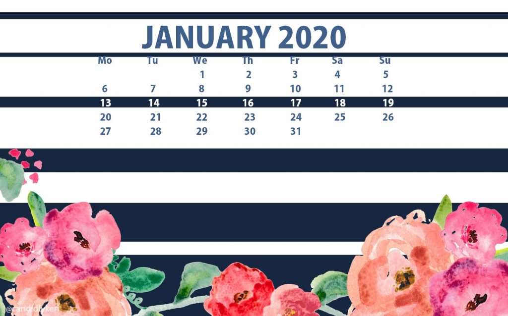 Cute January 2020 Calendar Wallpaper - January 2020 Desktop Background - HD Wallpaper 