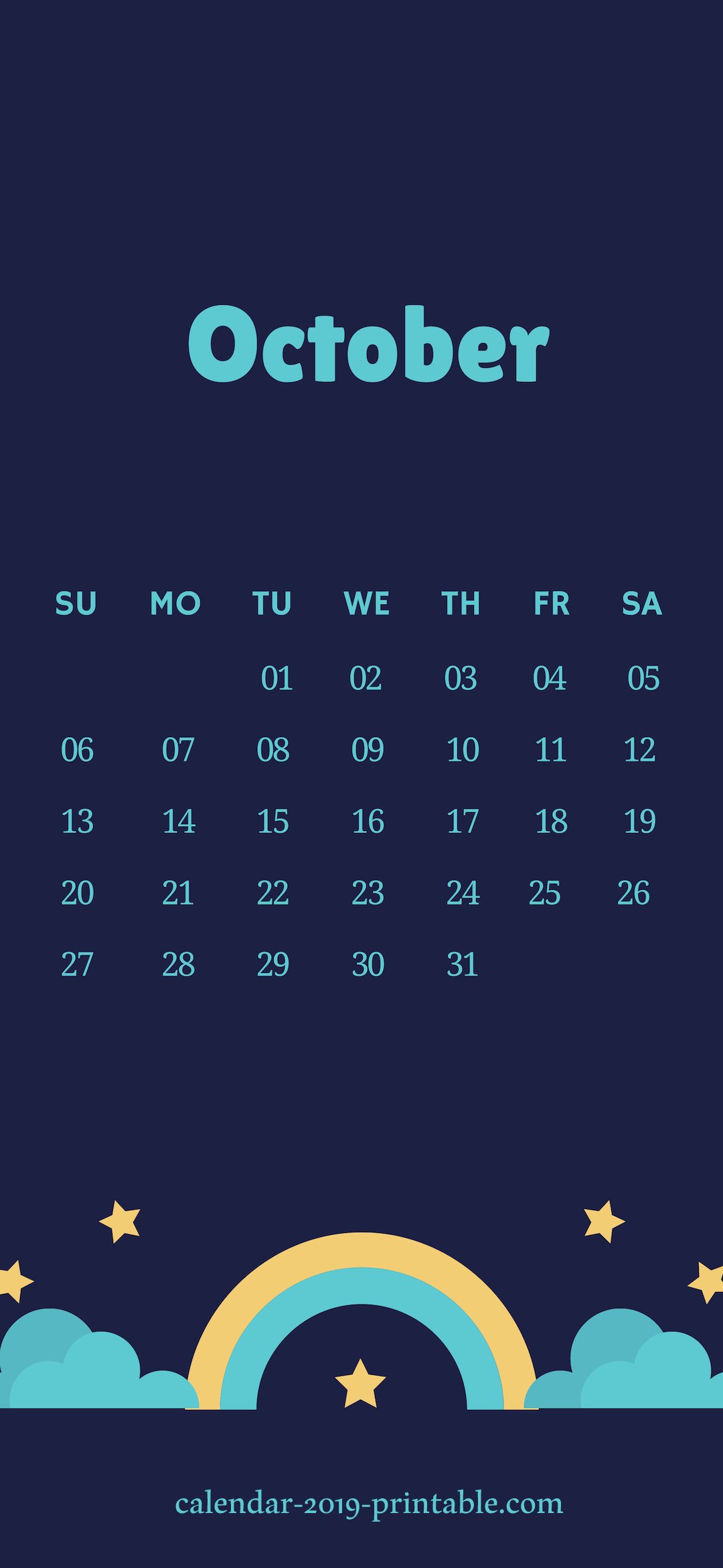 October 2019 Iphone Calendar - HD Wallpaper 