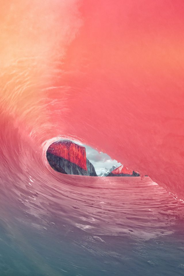 Apple Osx Yosemite Wave Rainbow Sea Pink Iphone Wallpaper - Majestic Wallpaper Iphone - HD Wallpaper 