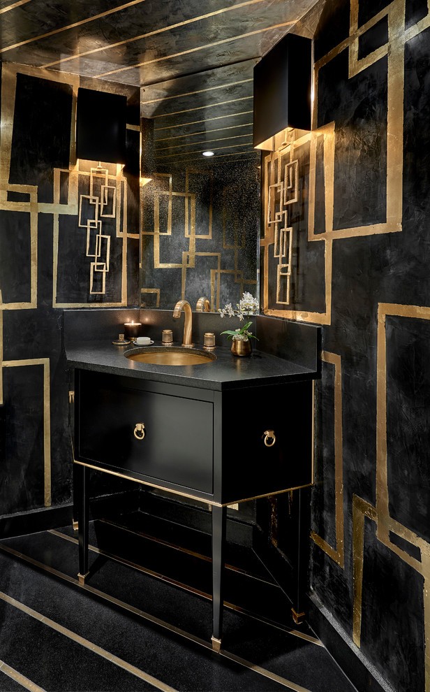 Chicago Gold Grasscloth Wallpaper With Manufactured - Grasscloth Wallpaper Black Gold - HD Wallpaper 