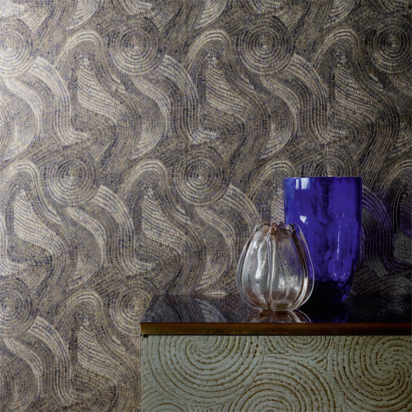 Luxury Fabric And Wallpaper Design - Zoffany Hawksmoor Prussian Copper - HD Wallpaper 