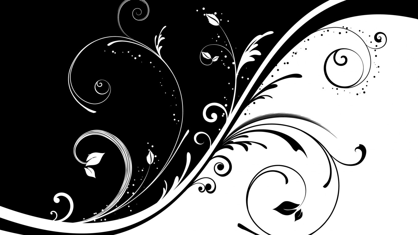 White Pattern Black Background - HD Wallpaper 