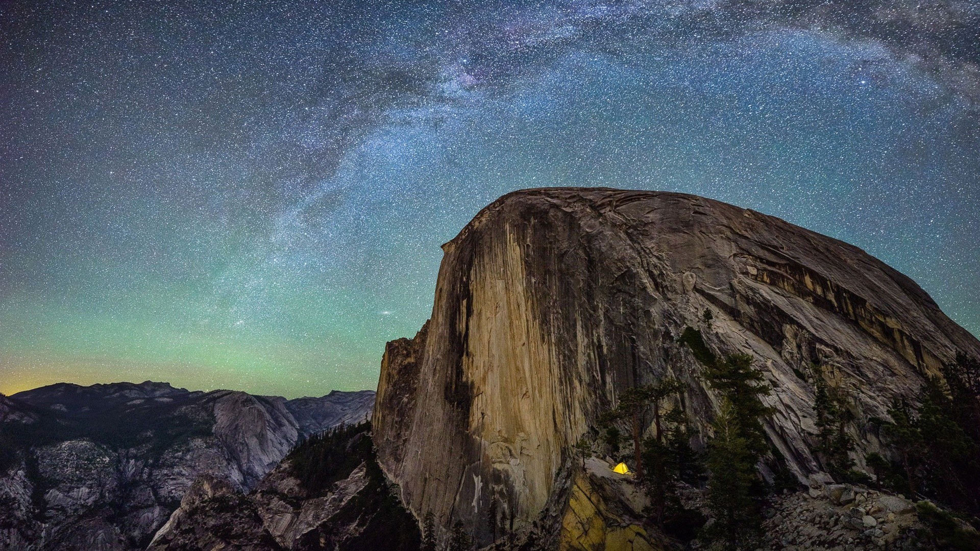 Yosemite Half Dome At Night - HD Wallpaper 