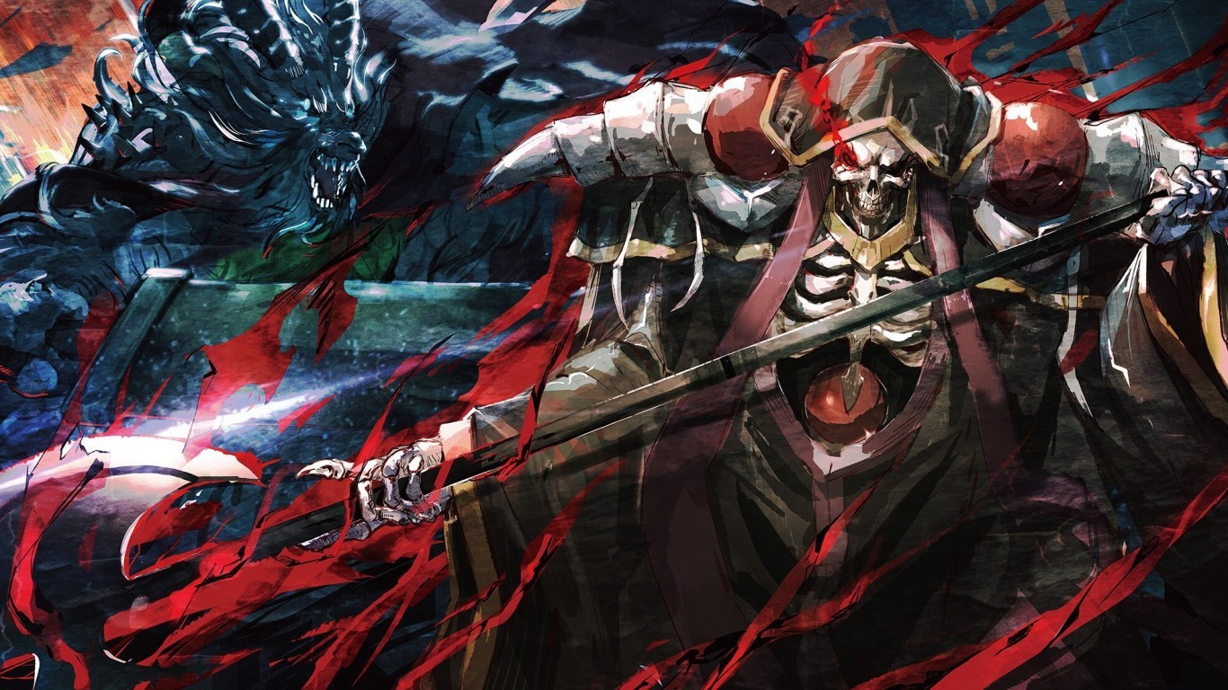 Overlord Iii, Ainz Ooal Gown, Spear, Skull, Artwork - Overlord Wallpaper Hd Pc - HD Wallpaper 