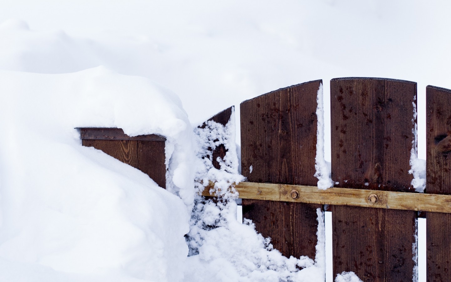 Fence, Snow, Winter - Fence - HD Wallpaper 