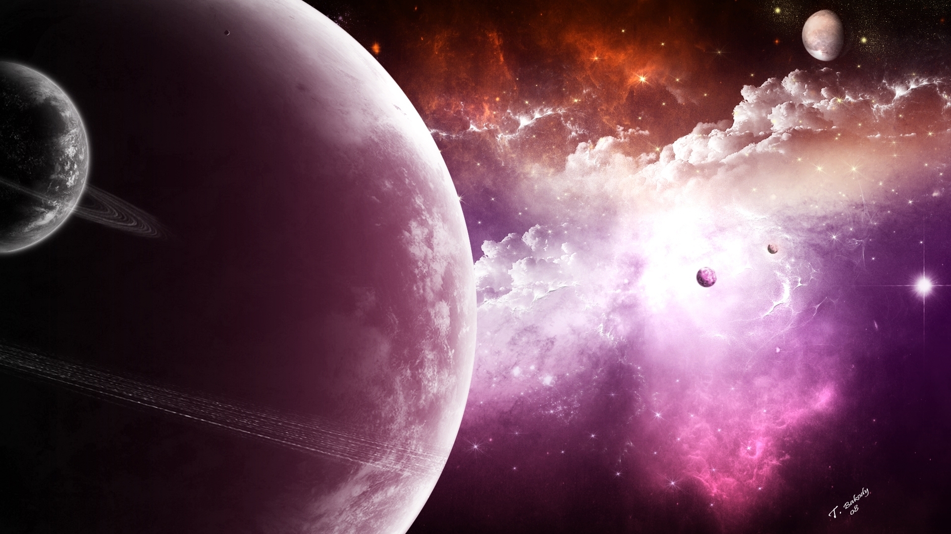 Nasa Inspiration Universe Background Wallpaper - Planets Wallpaper Hd 1080p - HD Wallpaper 