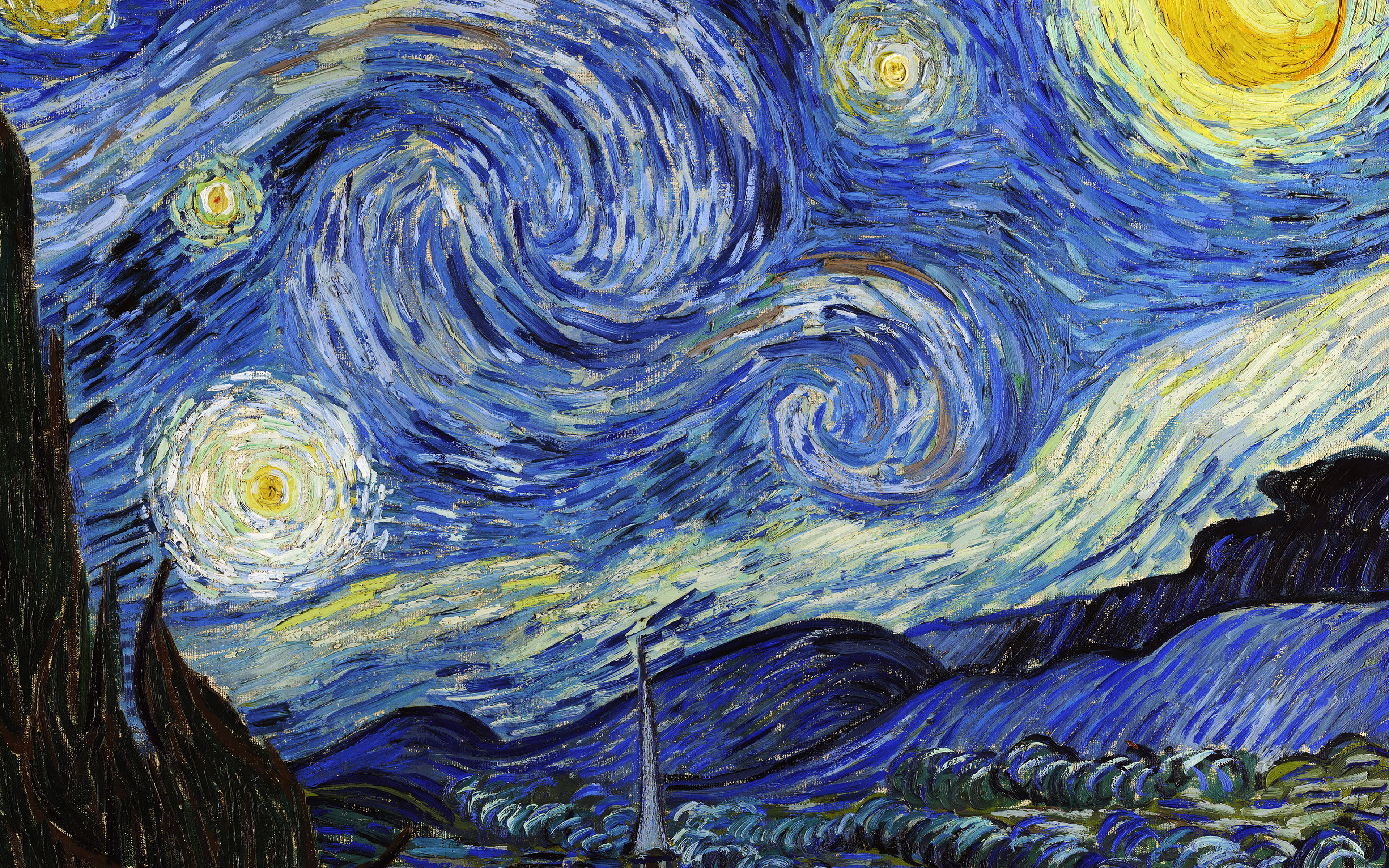Van Gogh Starry Night - HD Wallpaper 