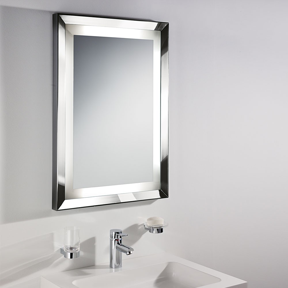 Chrome Edged Bathroom Mirror - HD Wallpaper 
