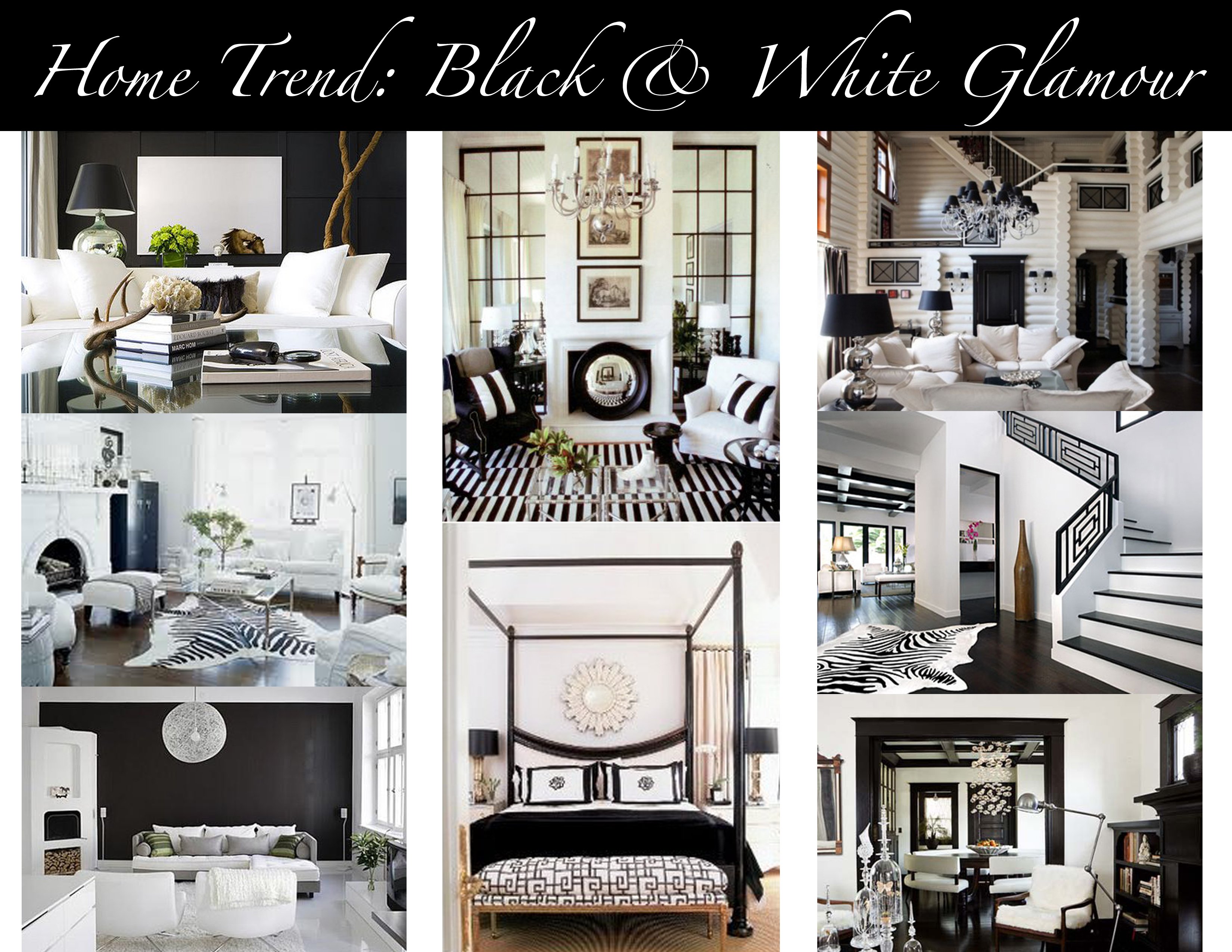 Black And White Home Decor - Glamorous House Interior Design - HD Wallpaper 