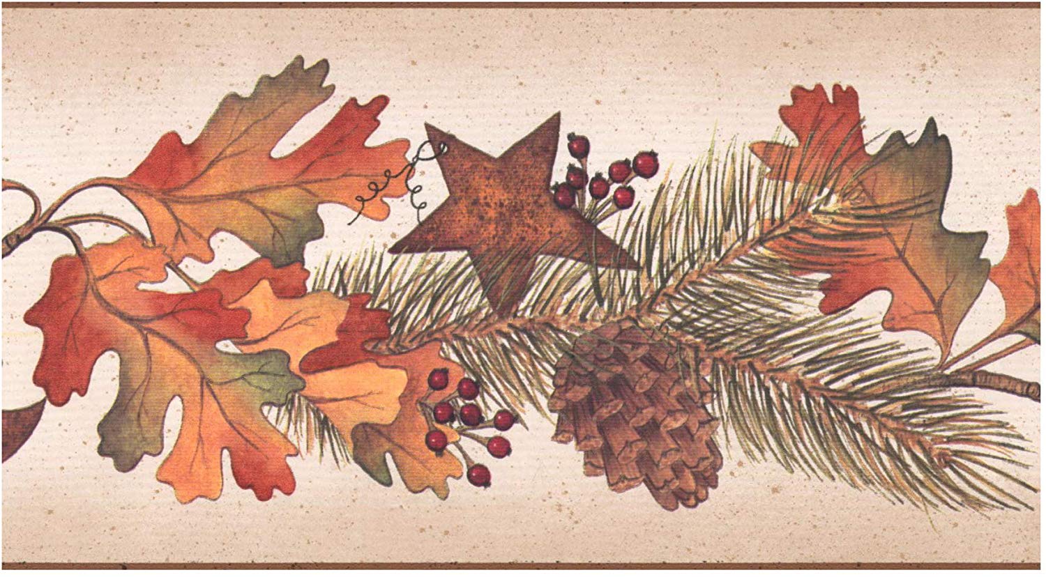 Autumn Pinecones And Acorns Border - HD Wallpaper 