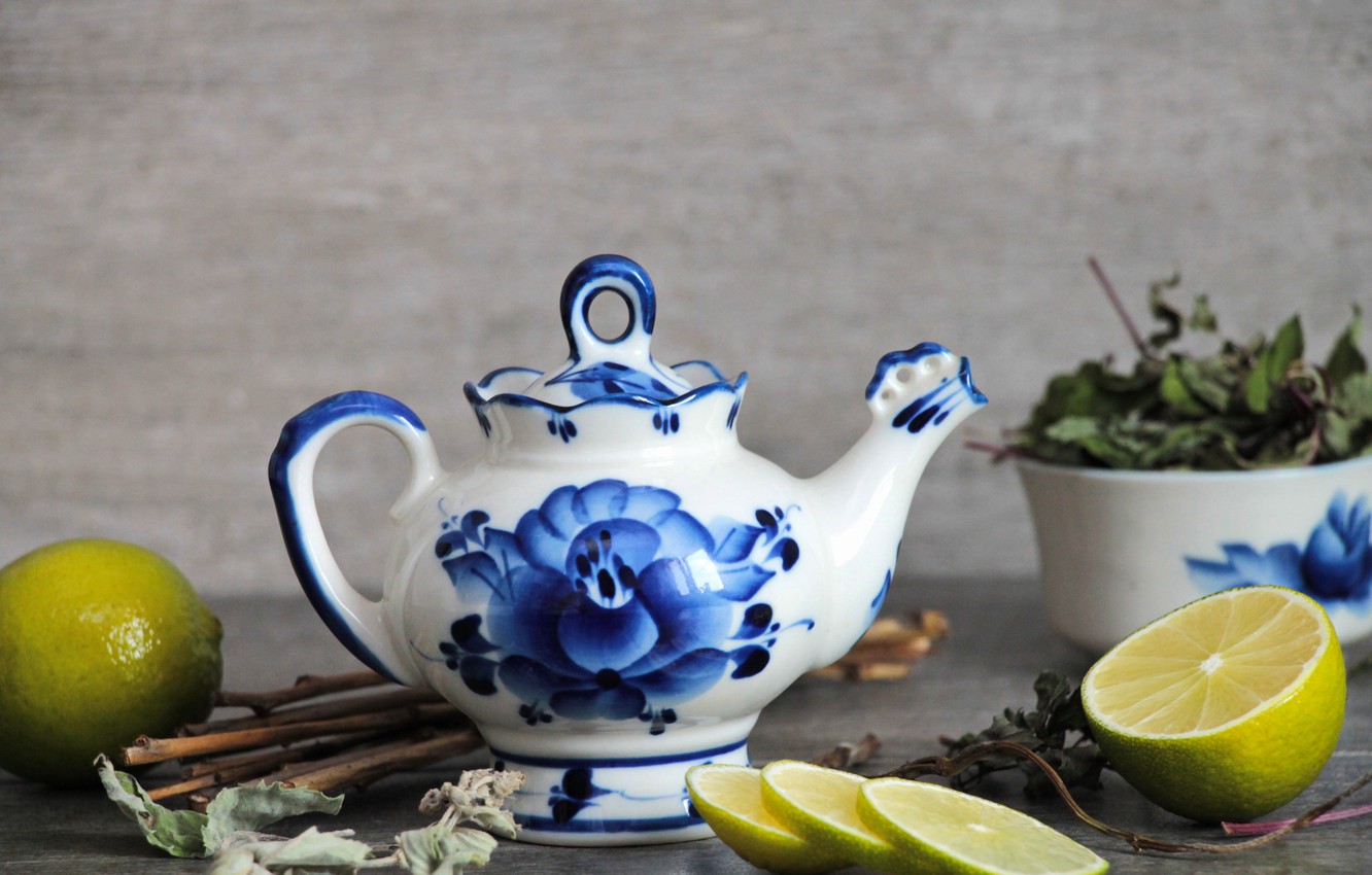 Photo Wallpaper Background, Lemon, Kettle, Welding, - Teapot - HD Wallpaper 