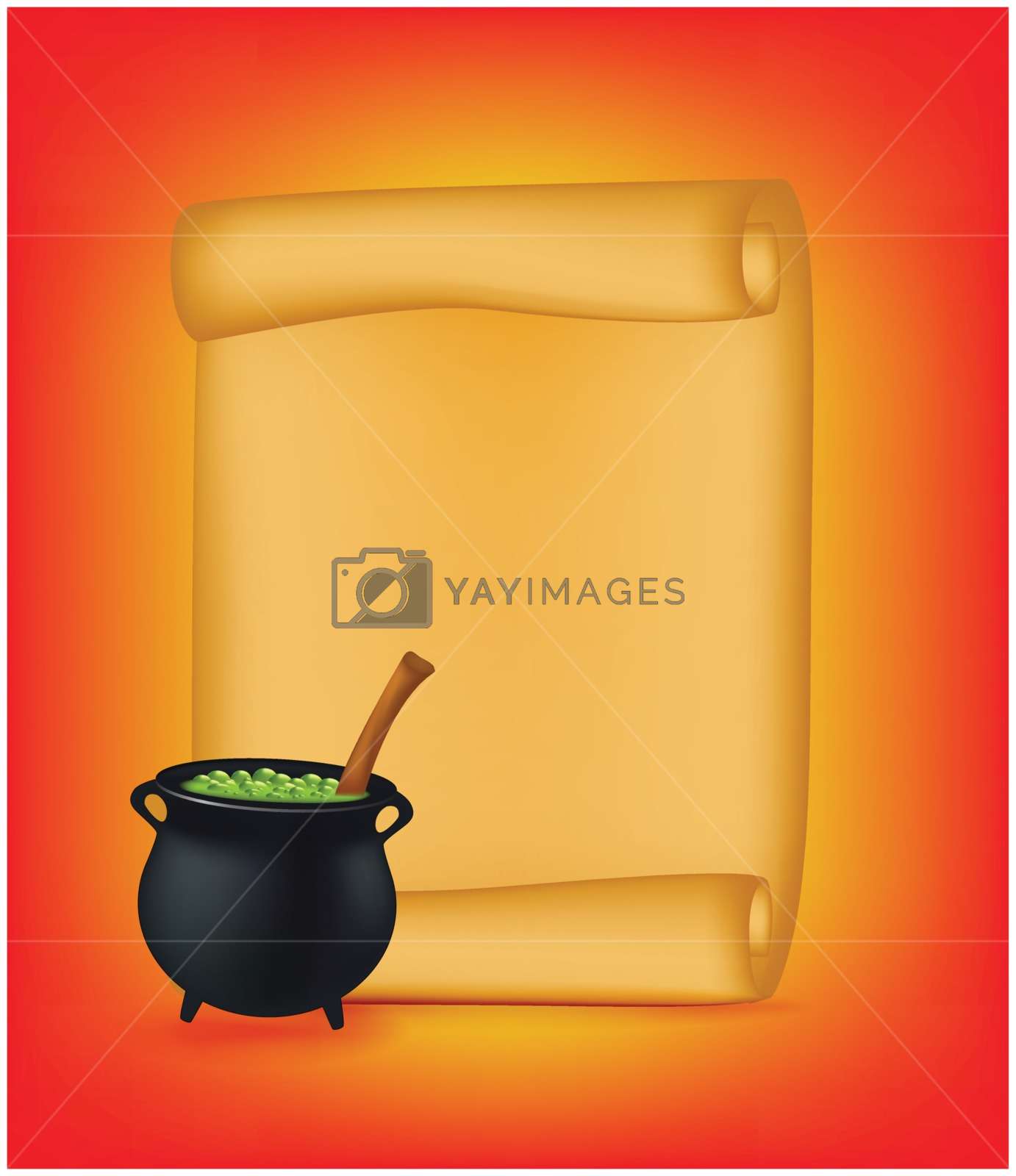 Halloween Banner, Card With Empty Paper Scroll And - Illustration - HD Wallpaper 