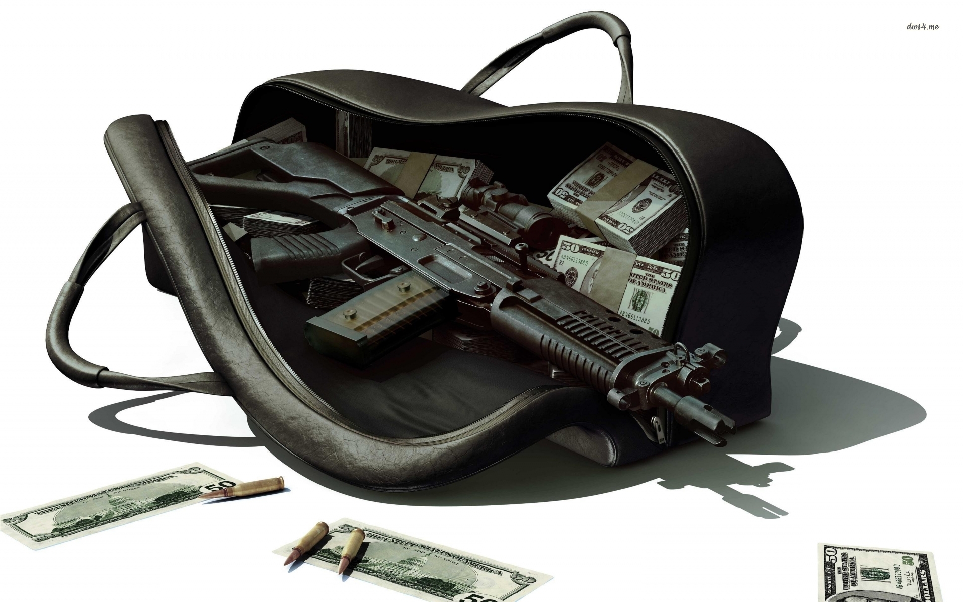 Rifle In A Sack Of Money Wallpaper - Bags Of Money Png - HD Wallpaper 