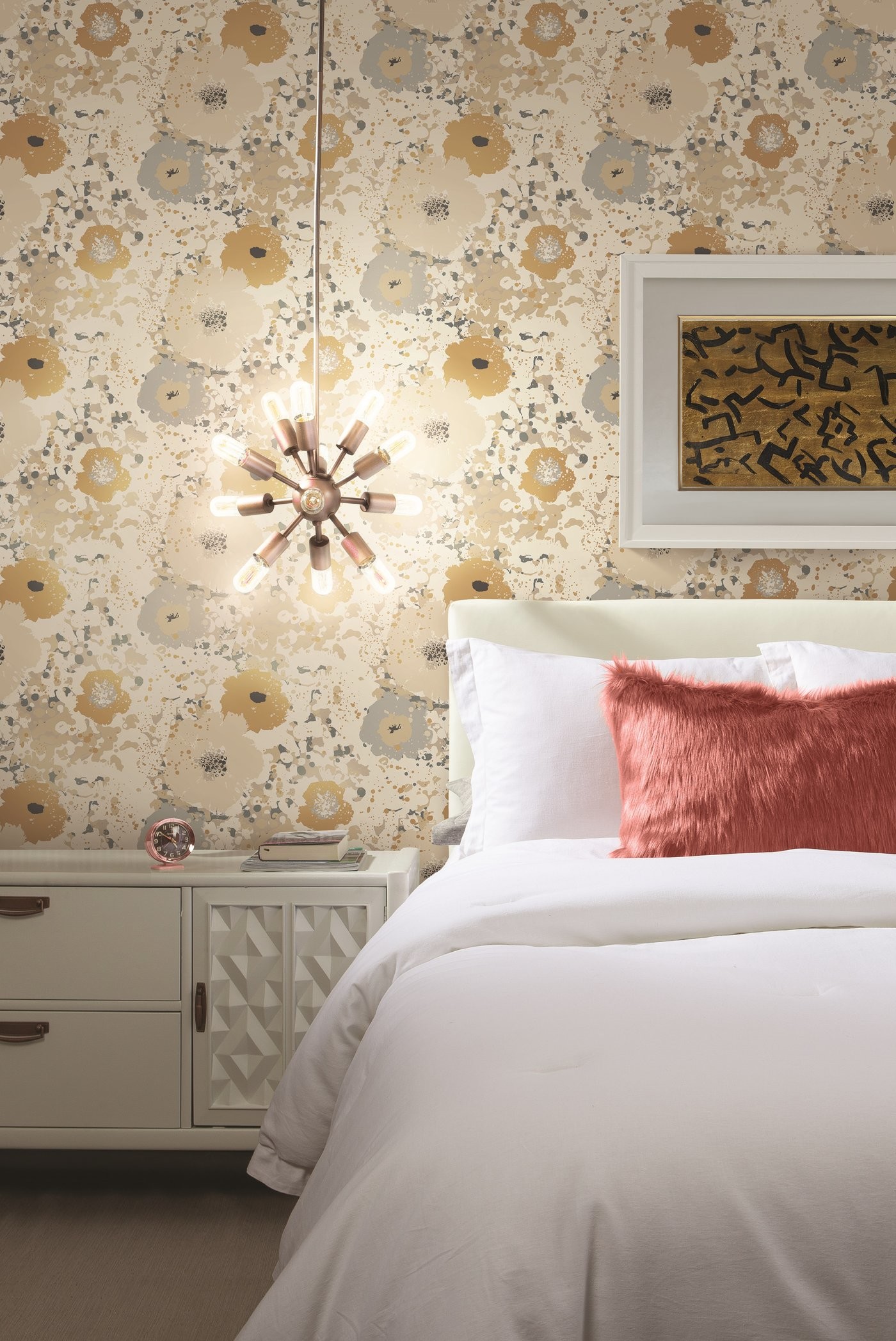 York Spontaneity Metallic Gold Silver Floral Wallpaper - York Culture Club Ce4011 - HD Wallpaper 