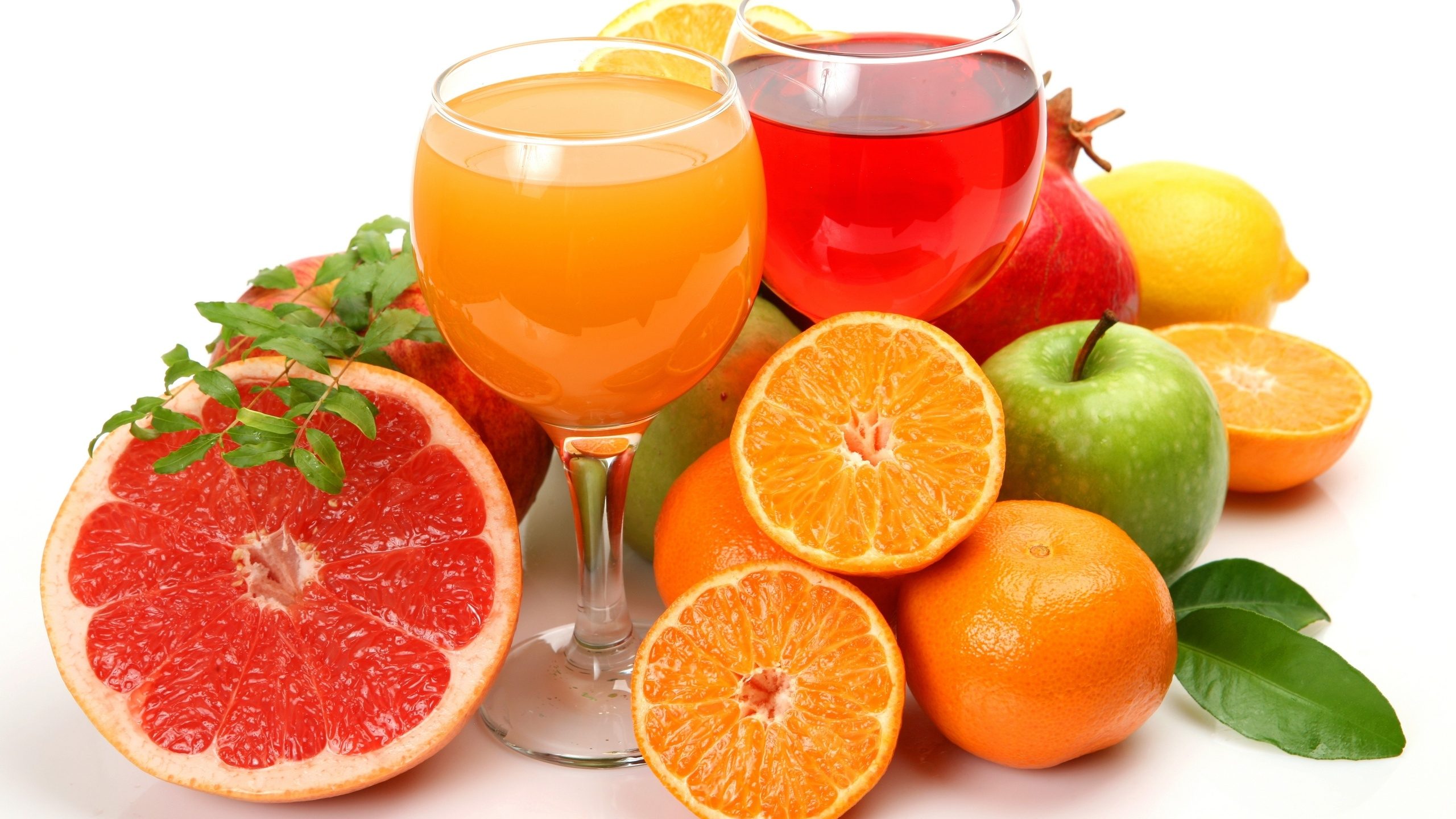 Fruits With Juice Glasses - HD Wallpaper 