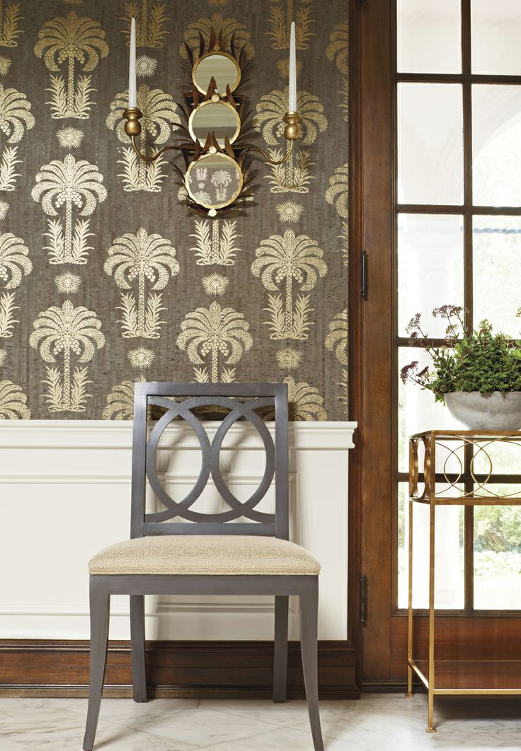 Printed Cork Wall Covering From Thibaut - Palm Springs Raffia Thibaut - HD Wallpaper 