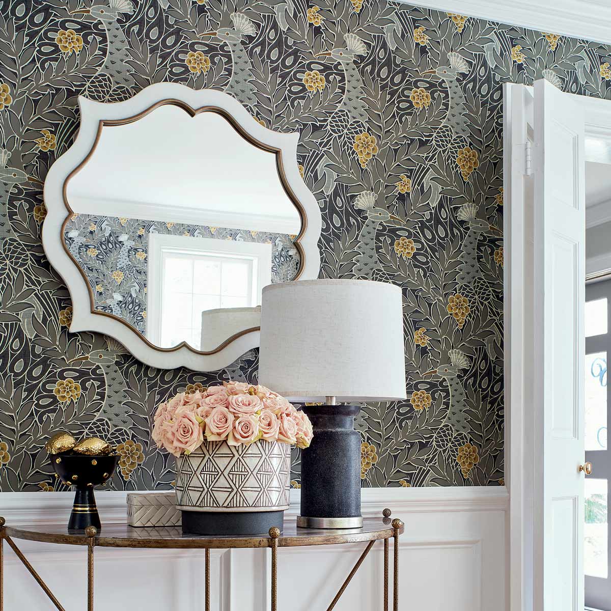 Desmond Wallpaper Thibaut Black/charcoal T2919 Thibaut - Thibaut Desmond - HD Wallpaper 