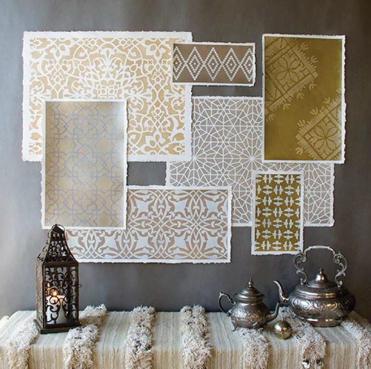 Moroccan-inspired Stencils For Decor - Diy Moroccan Art - HD Wallpaper 