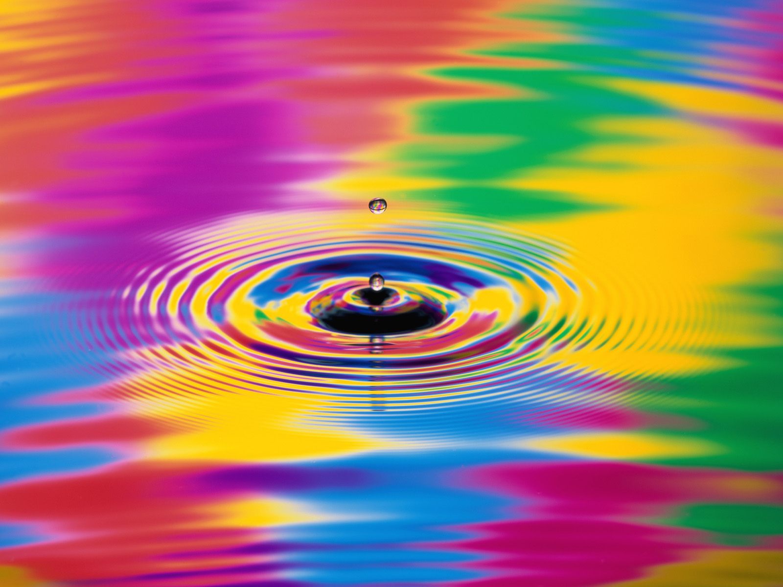 A Splash Of Color - Ripples In Water Rainbow Colors - HD Wallpaper 