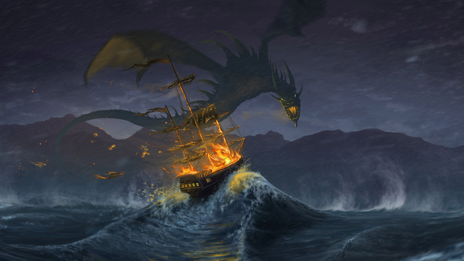 Px Voyage Wallpapers - Ship Dragon - HD Wallpaper 