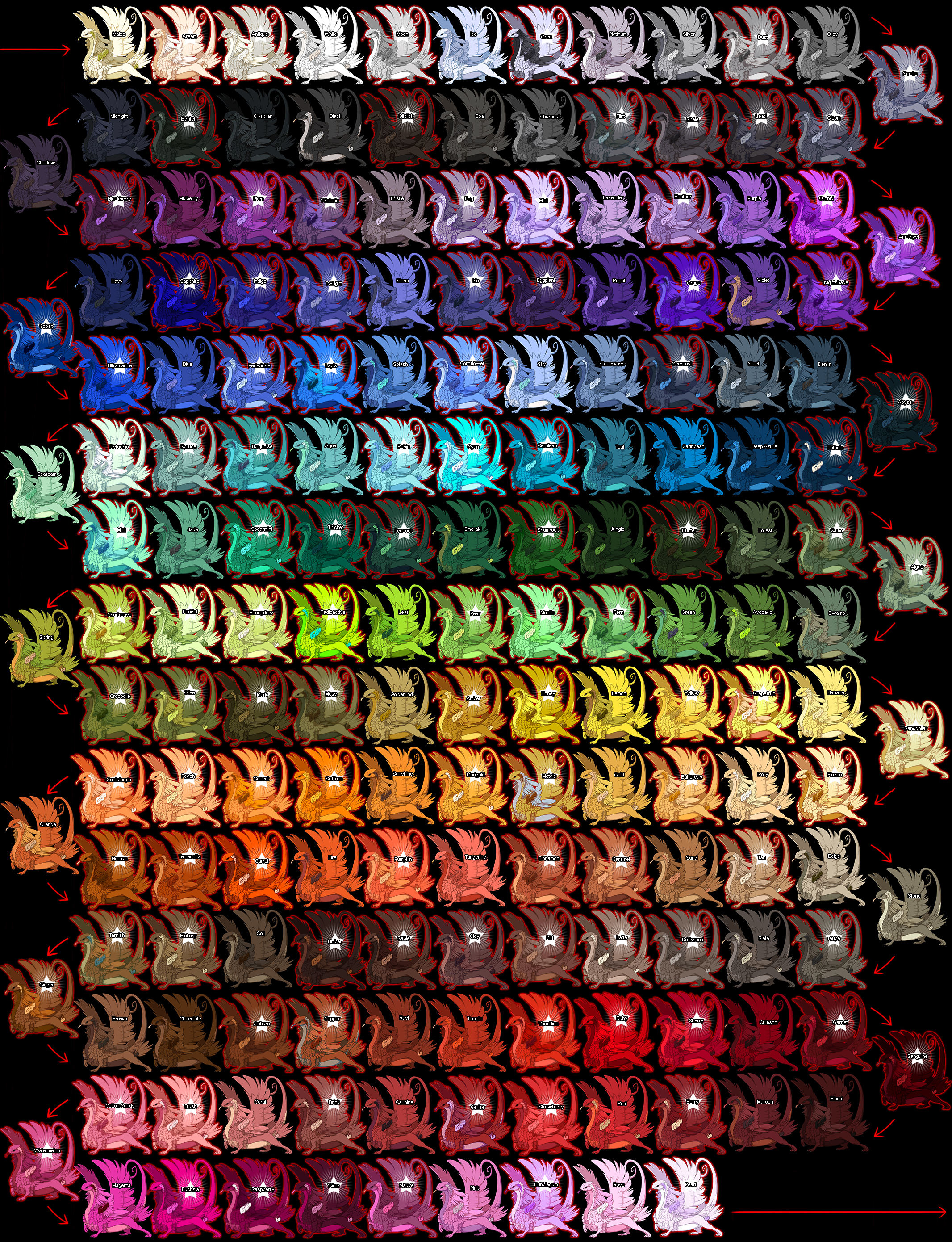 Full Color-wheel - Flight Rising Colour List - HD Wallpaper 