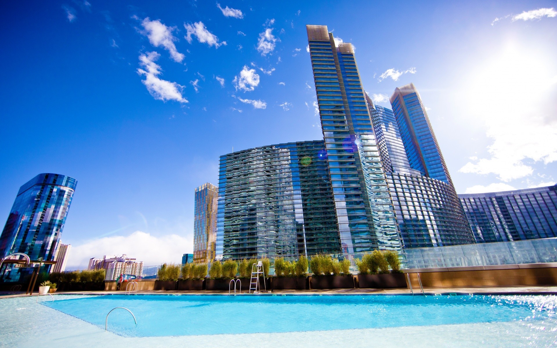 America Architecture Modern Sky Building Travel Hotel - Las Vegas Wallpaper Palm - HD Wallpaper 