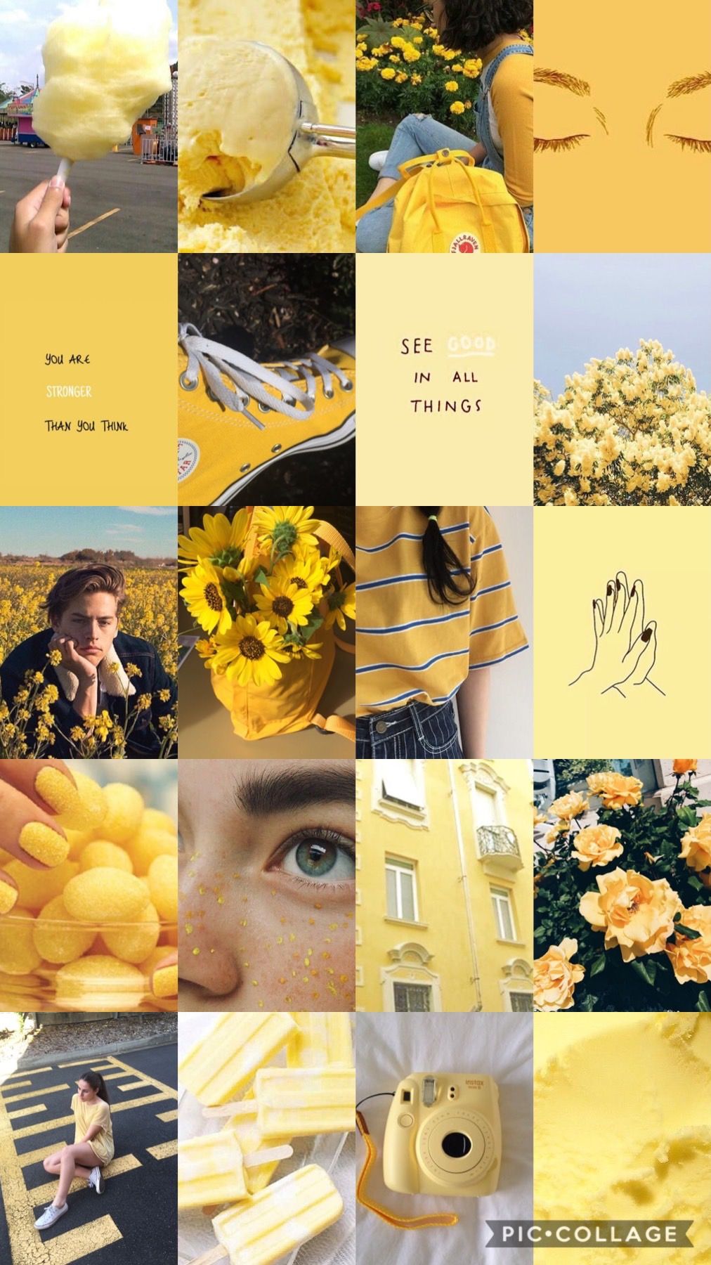 Yellow Aesthetic Collage - HD Wallpaper 