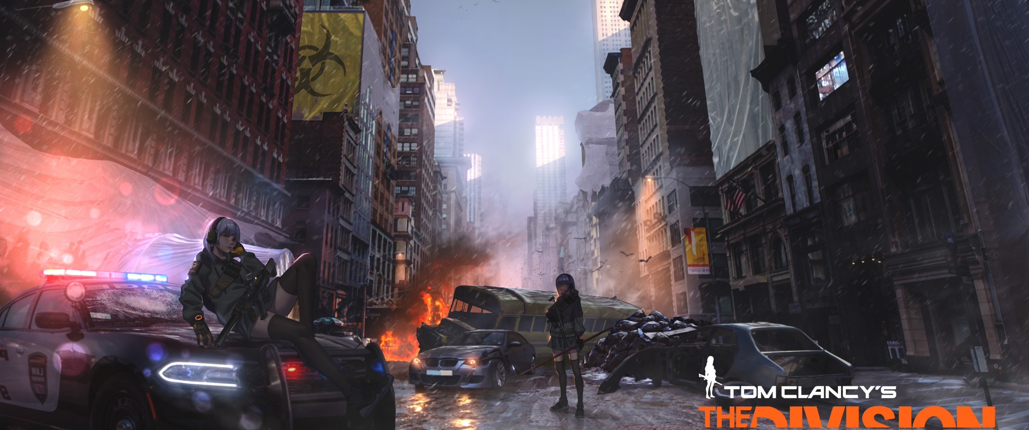 Tom Clancy S The Division, Anime Style, Snow, Street, - Clancy's Ghost Recon Future Soldier - HD Wallpaper 
