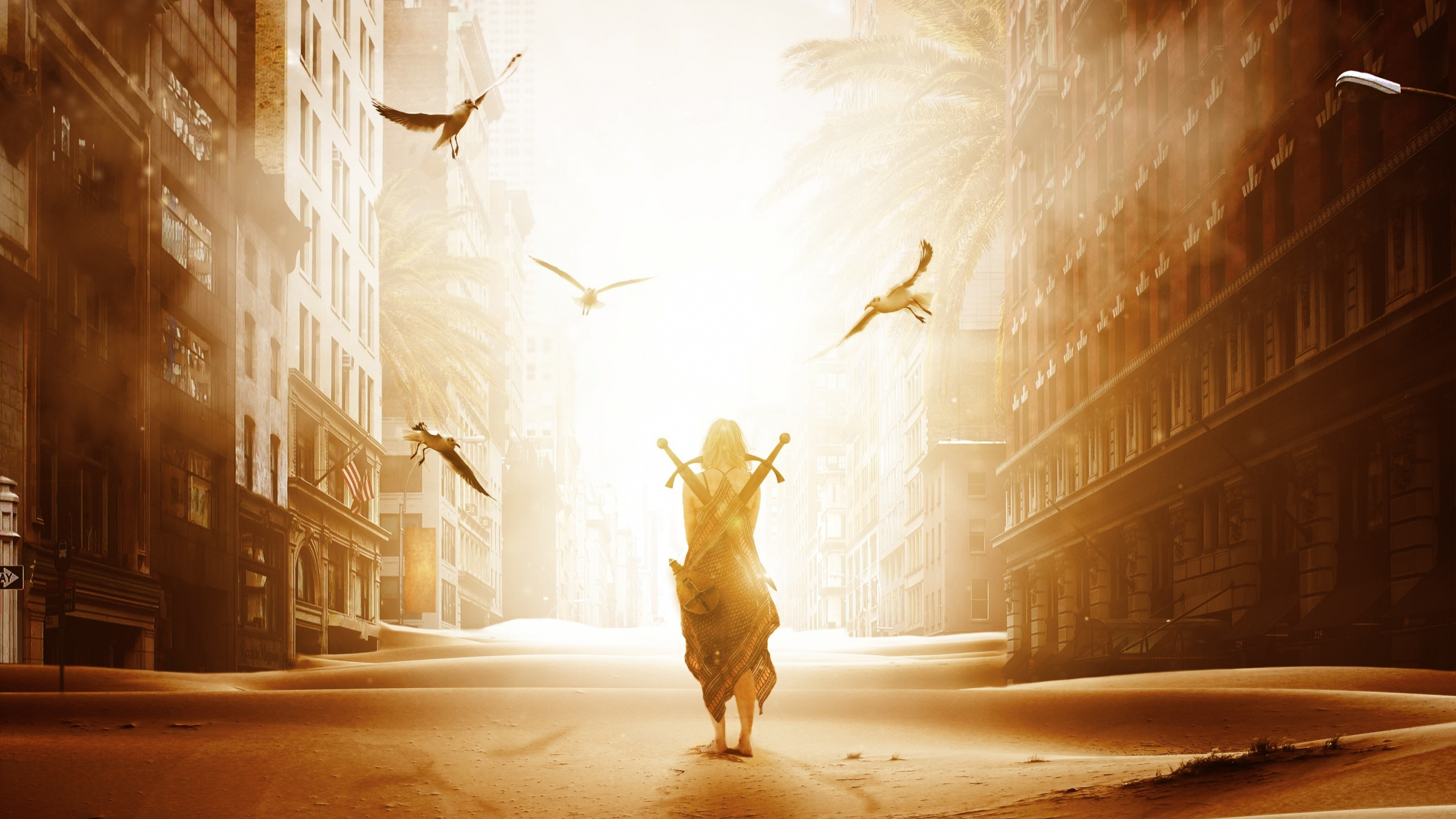 Abandon City, Woman, Post Apocalyptic, Art, Wallpaper - Post Apocalyptic - HD Wallpaper 