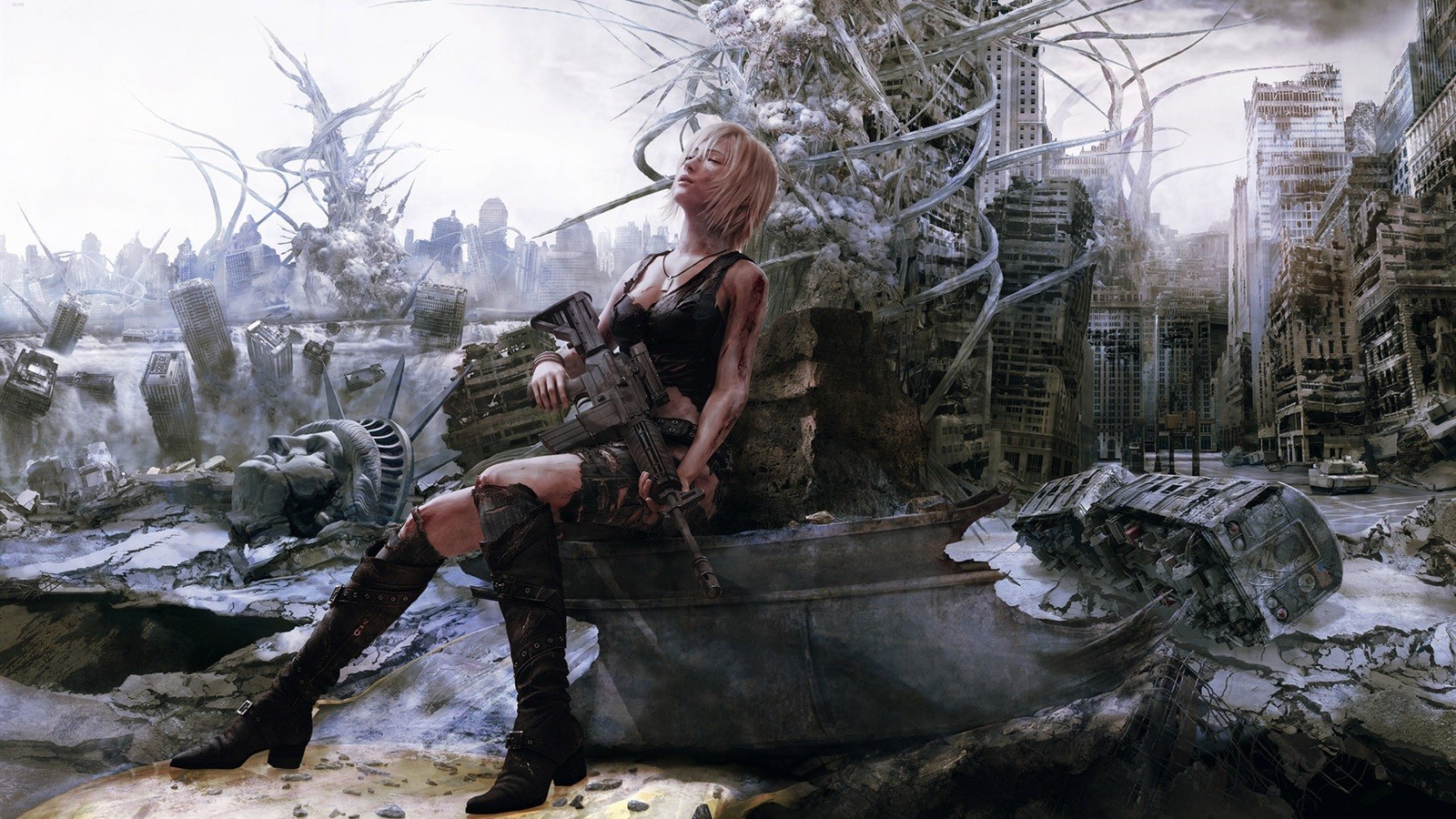 Post Apocalyptic Cgi Wallpaper - Parasite Eve Wallpaper Hd - HD Wallpaper 