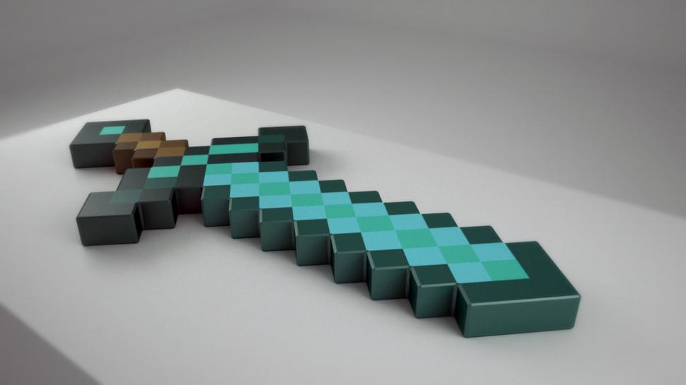 Games, Minecraft, Abstract, Parrern, Video Games, Sword, - Sword Minecraft 3d Max - HD Wallpaper 