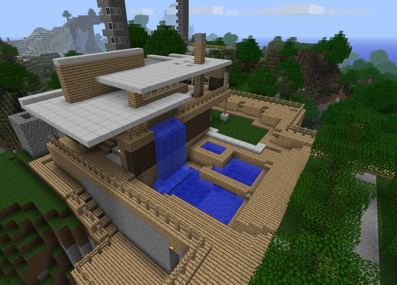 Minecraft Cool House Plan - HD Wallpaper 