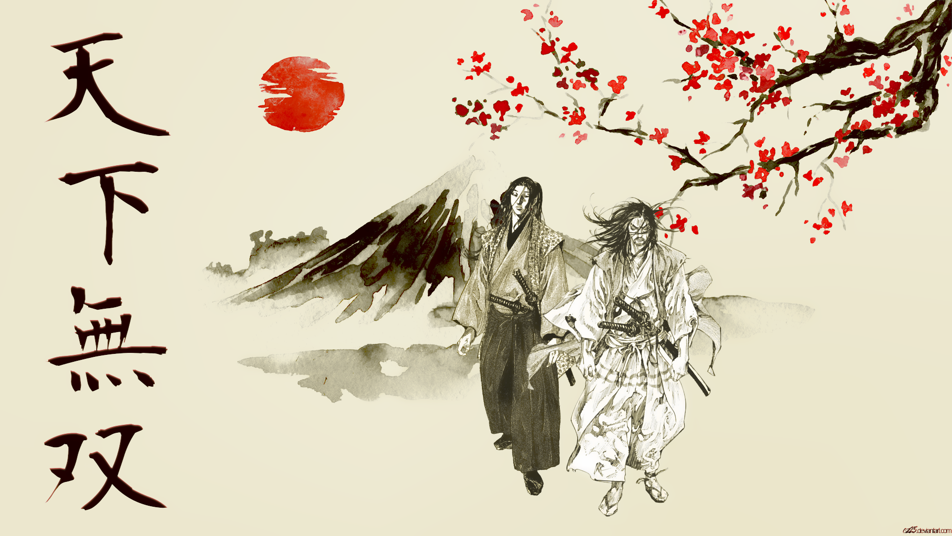 Sakura Cherry Blossom Painting - HD Wallpaper 