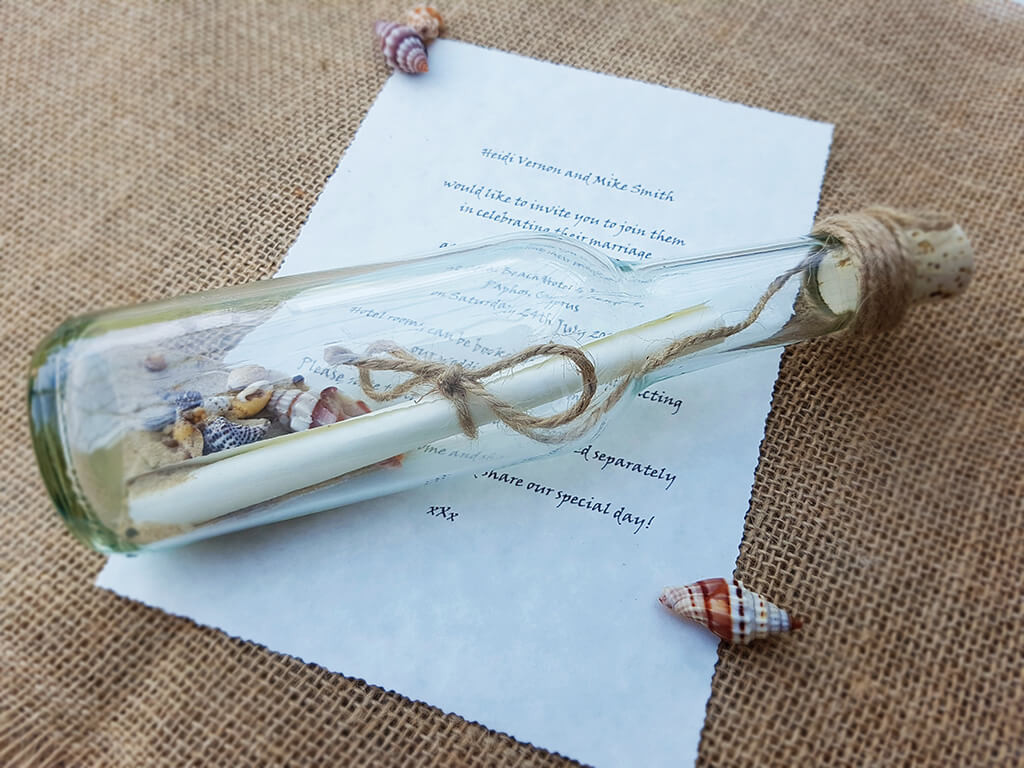 Message In A Bottle Wedding Invitation 
title Message - Wedding Invite Beach Theme - HD Wallpaper 