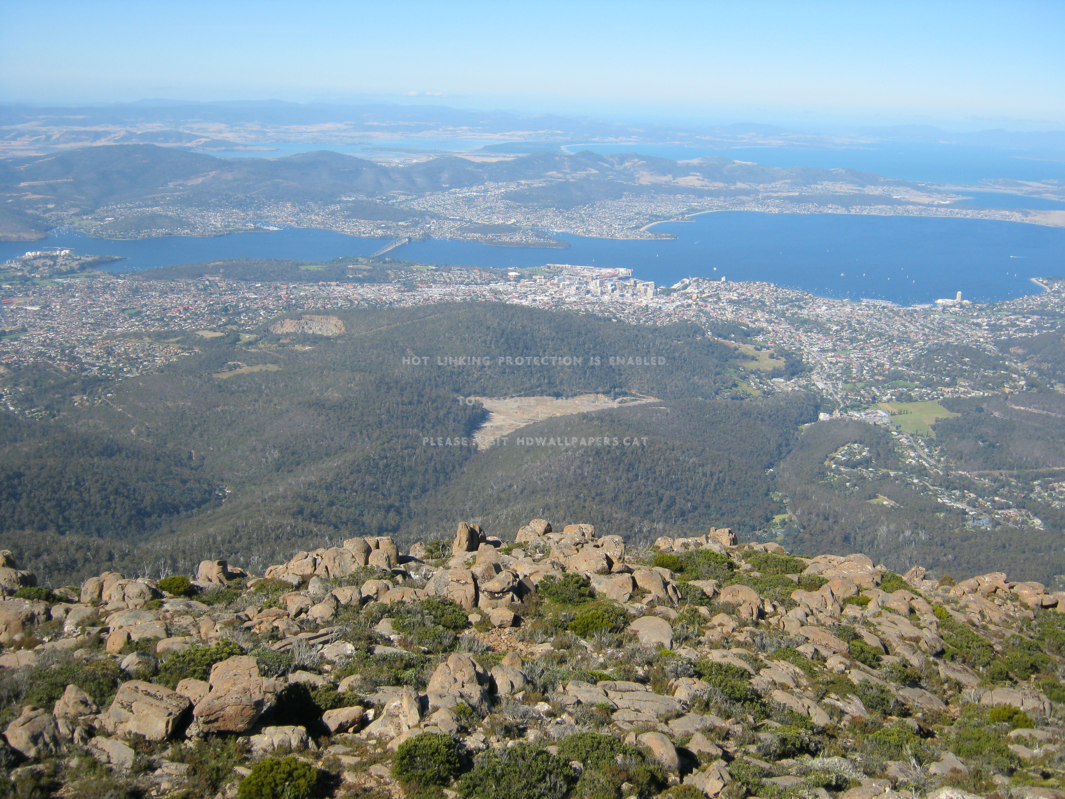 Hobart From Mt - Aerial Photography - HD Wallpaper 