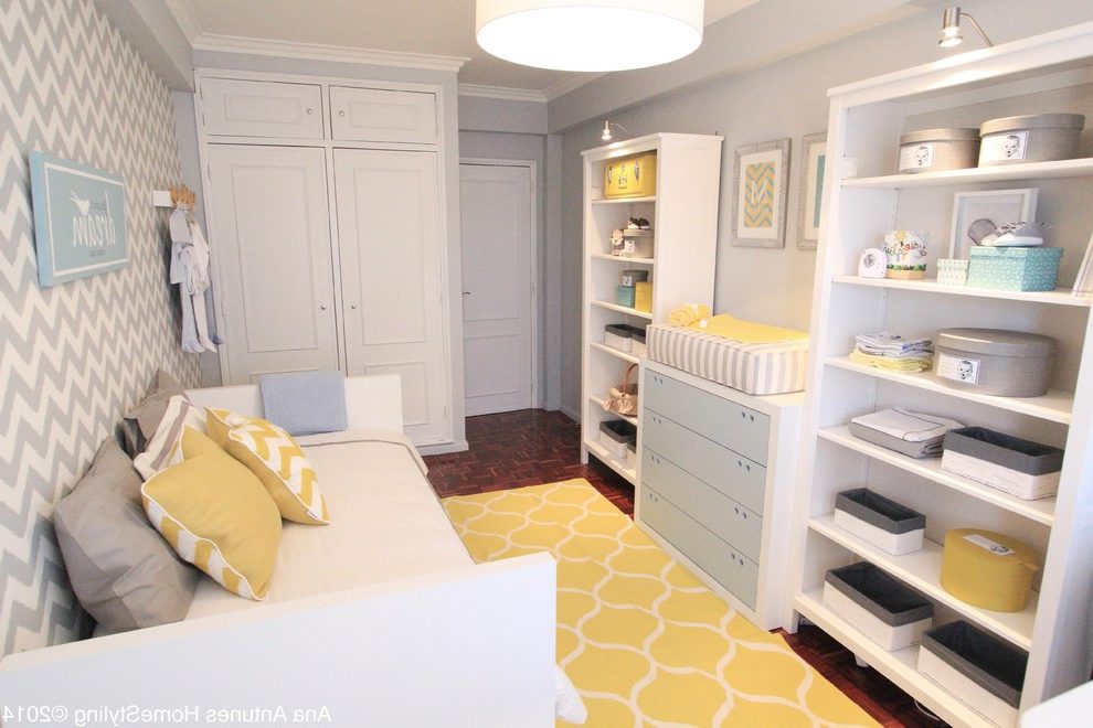 Lisbon Portugal Contemporary Nursery With Nature Floral - Shelf - HD Wallpaper 