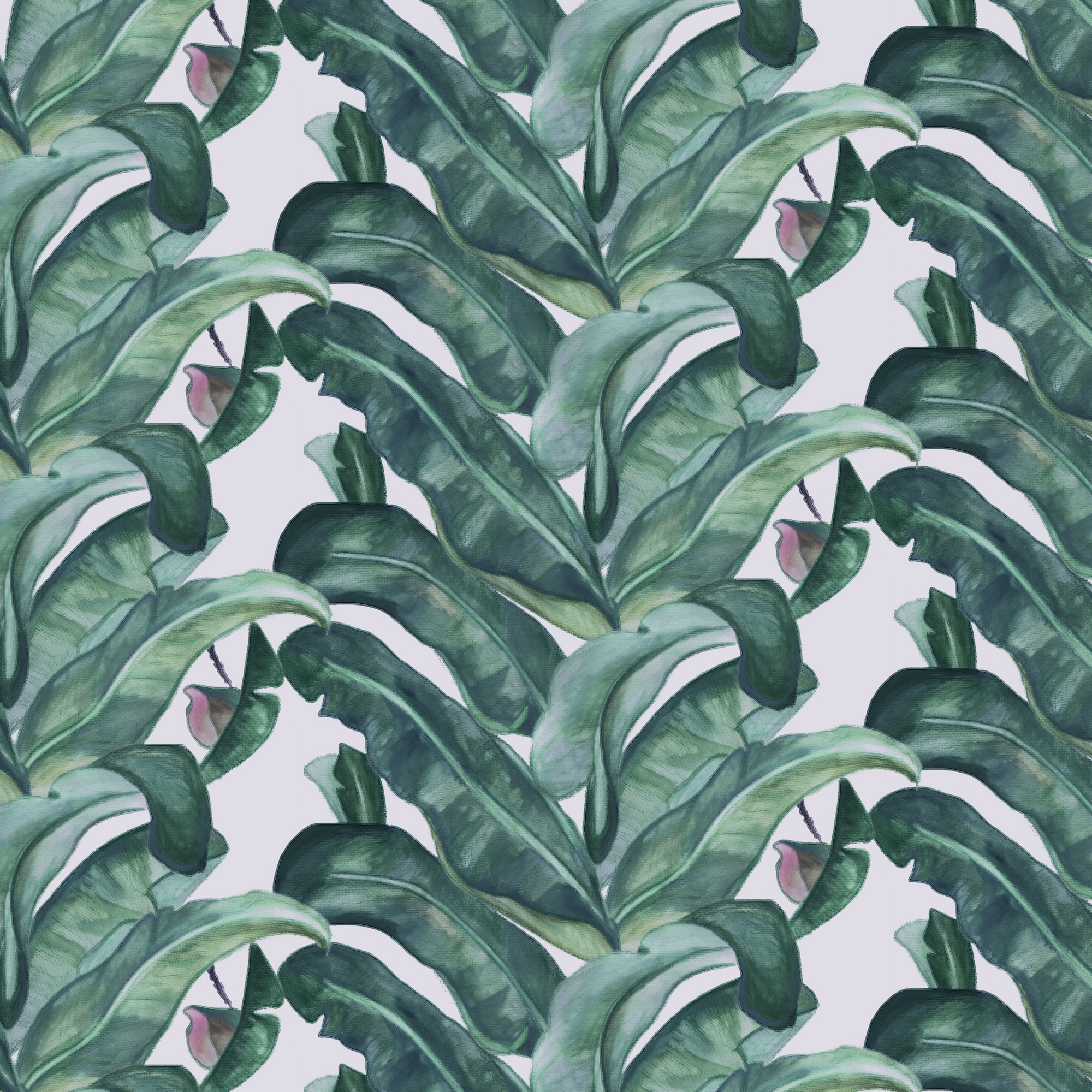 Watercolor, Pattern, Tropical, Leaf, Summer, Palm, - Repeat Pattern Wallpaper Art - HD Wallpaper 