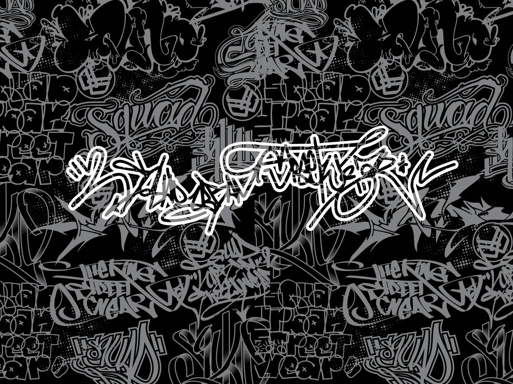 Graffiti Wallpaper Black And White - 1024x768 Wallpaper 