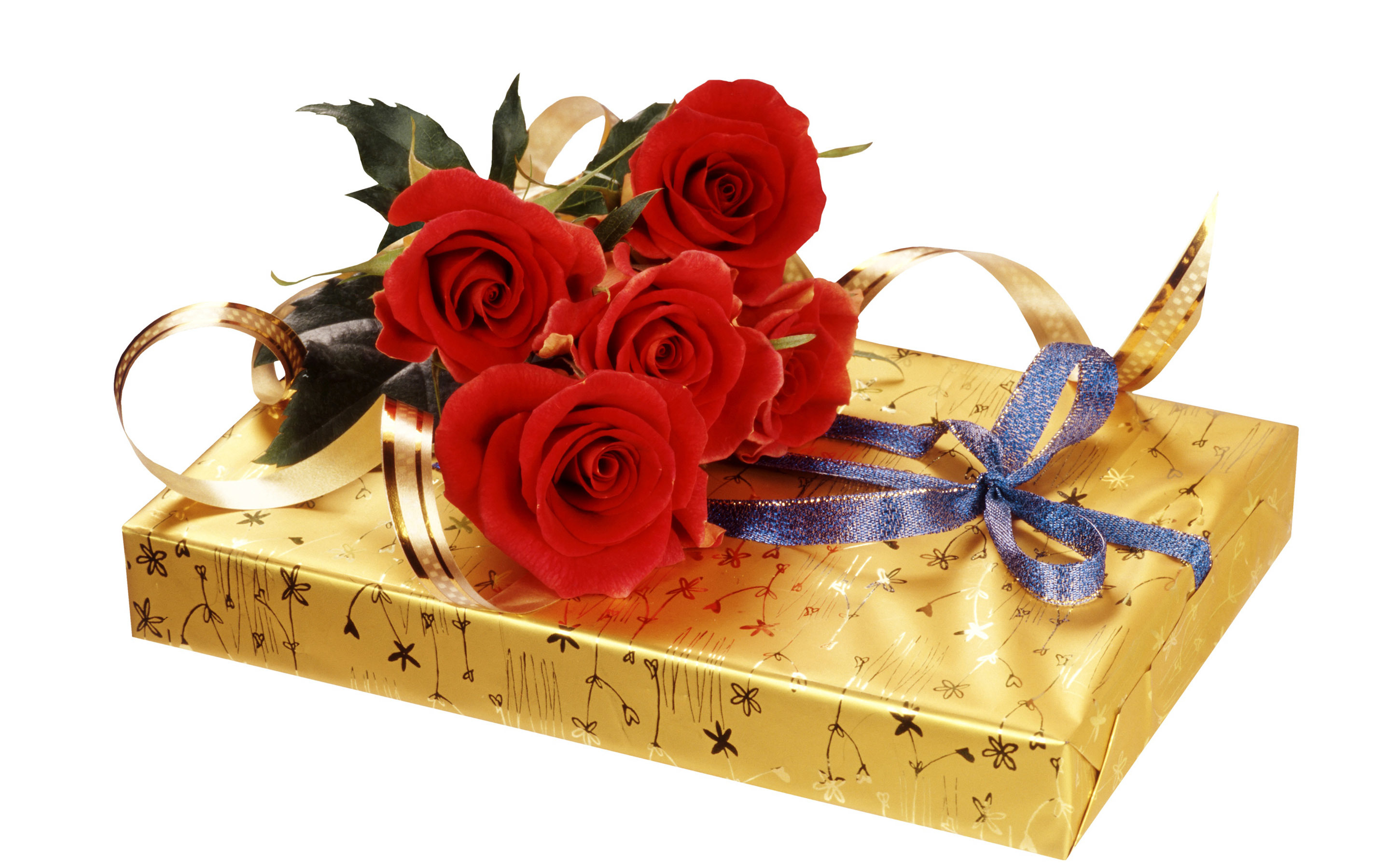 Коробка Конфет И Цветы - HD Wallpaper 