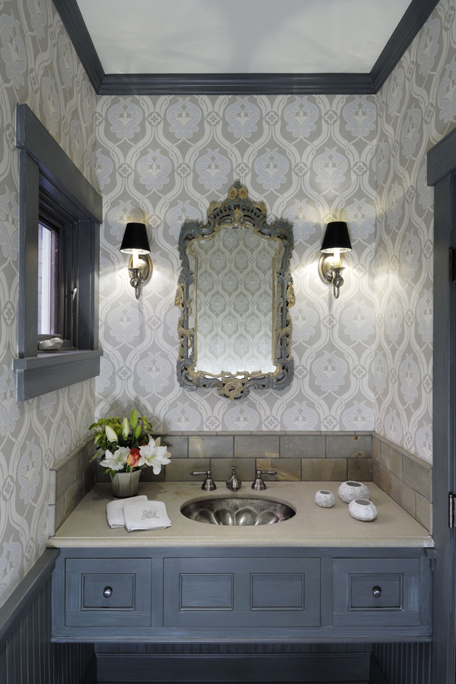 Beadboard Wainscoting Bathroom Slate Blue Sink Cabinet - Wainscoting - HD Wallpaper 