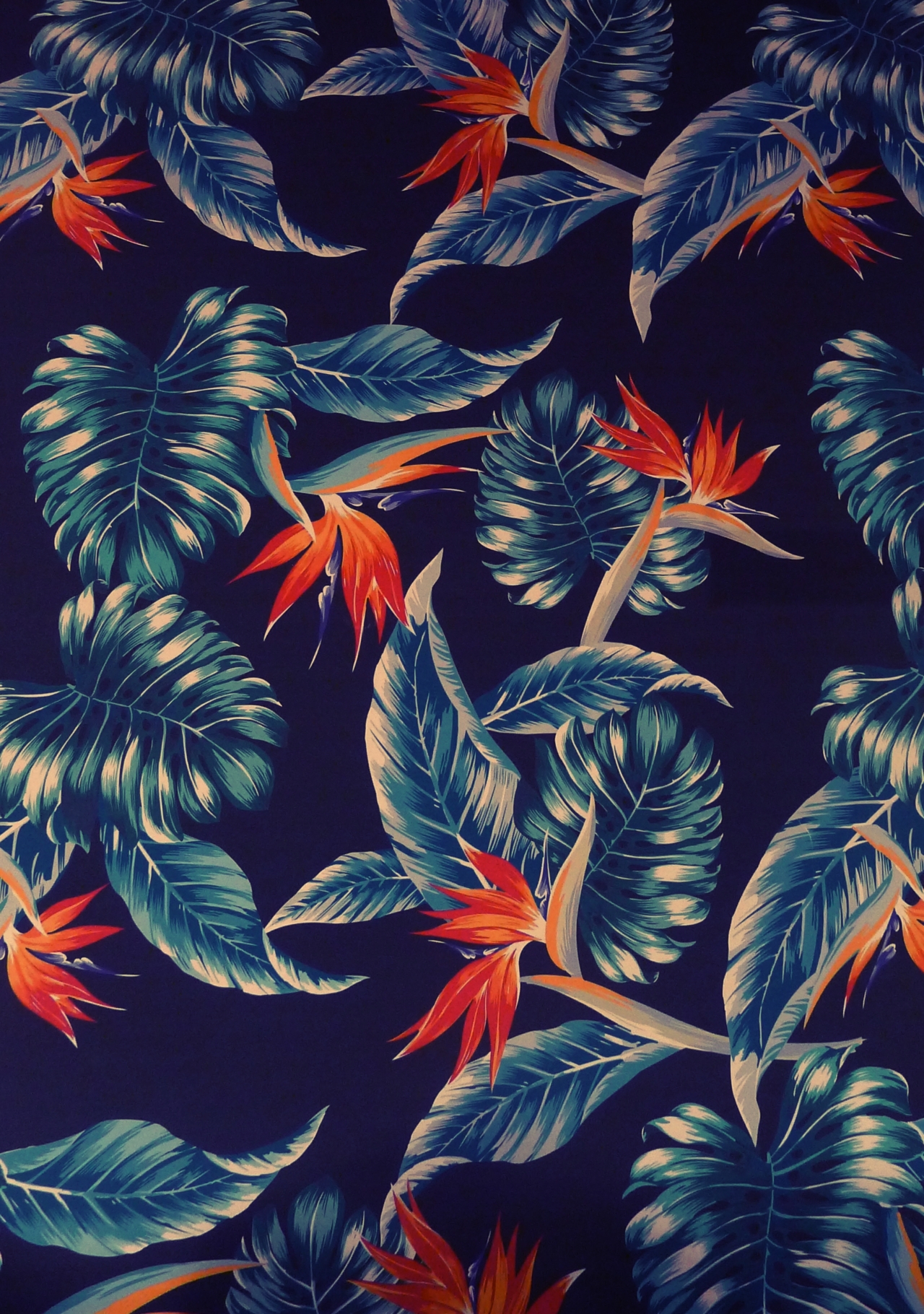 Hawaiian Tropical Flower Print - Birds Of Paradise Textile Print - HD Wallpaper 