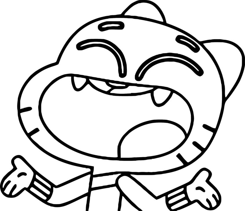 Coloring Gumball Waterson Smiling Wallpaper Amazing - Amazing World Of Gumball Colouring - HD Wallpaper 