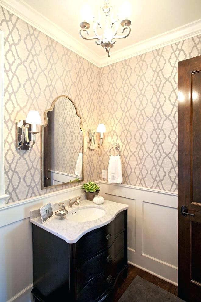Farmhouse Powder Room Wallpaper Ideas For Bathroom - Powder Room Wallpaper Ideas 2019 - HD Wallpaper 
