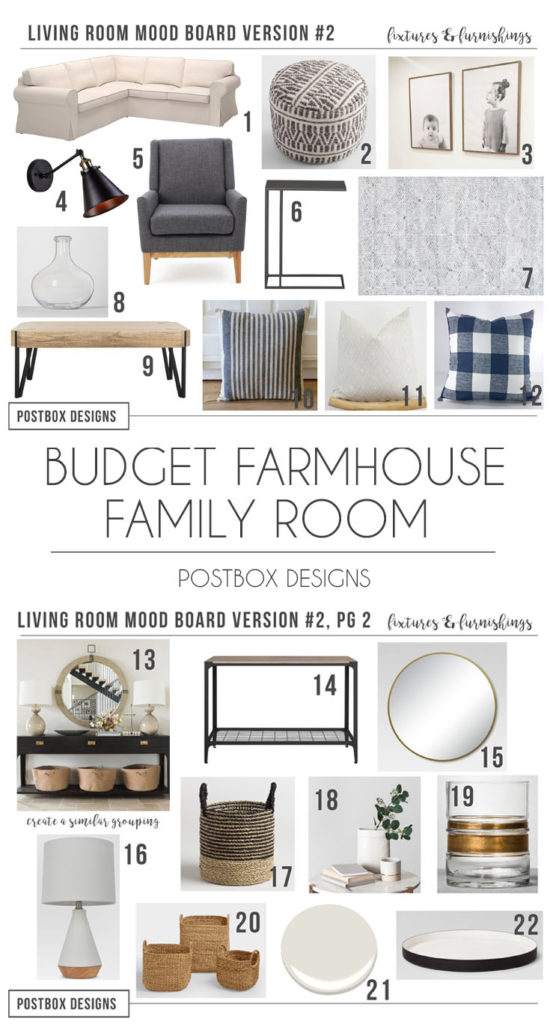 Postbox Designs Interior E-design - Farmhouse Living Room On A Budget - HD Wallpaper 
