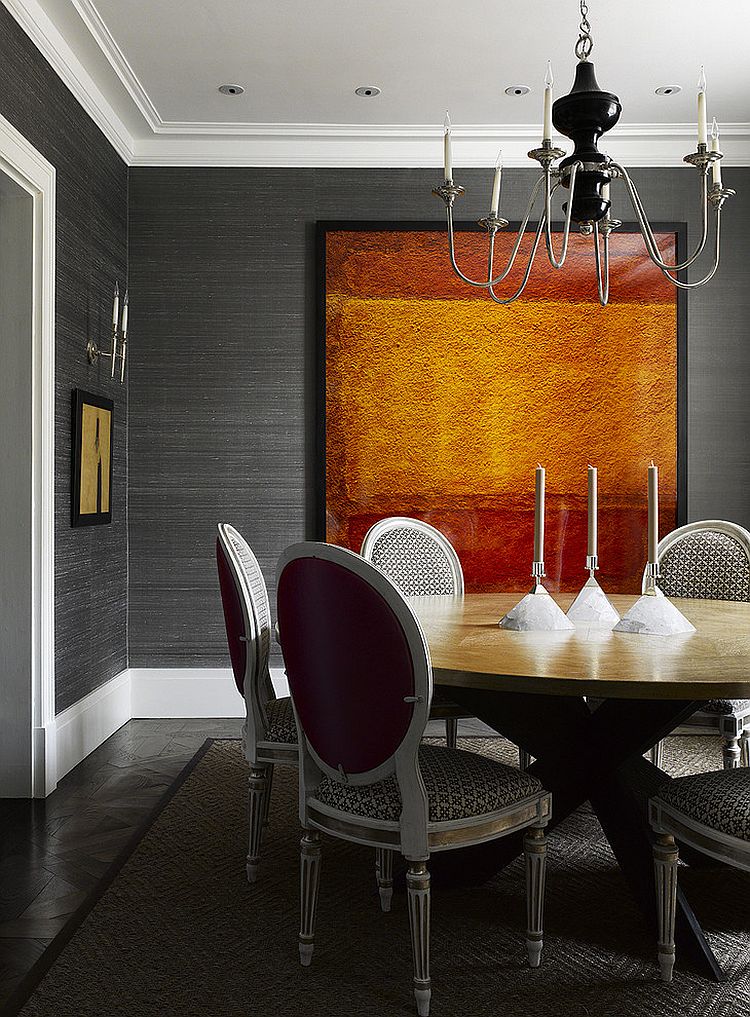 Silk Wallpaper Designs Adds Texture To The Modern Dining - Textured Wallpaper Dining Room - HD Wallpaper 