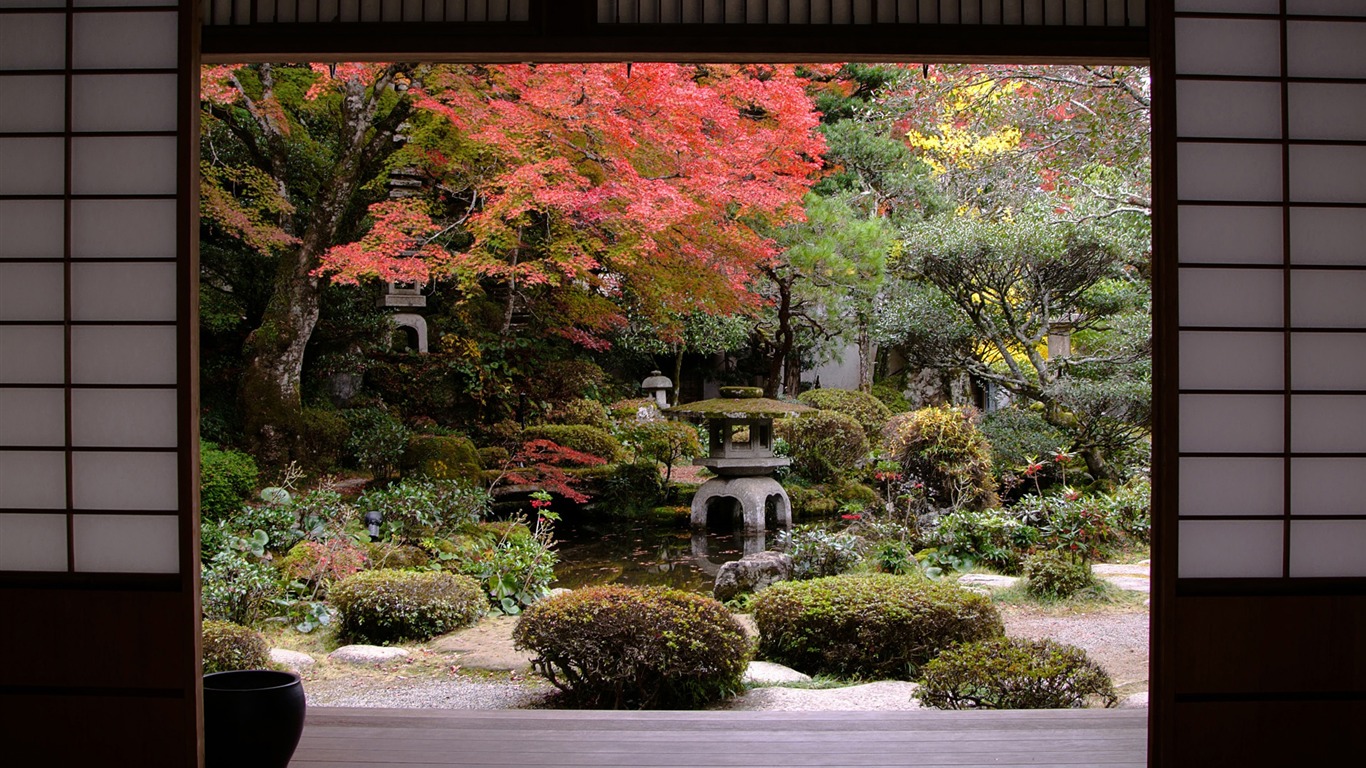 Japanese House And Garden-windows Theme Wallpaper2014 - Desktop Wallpaper Japanese Garden - HD Wallpaper 
