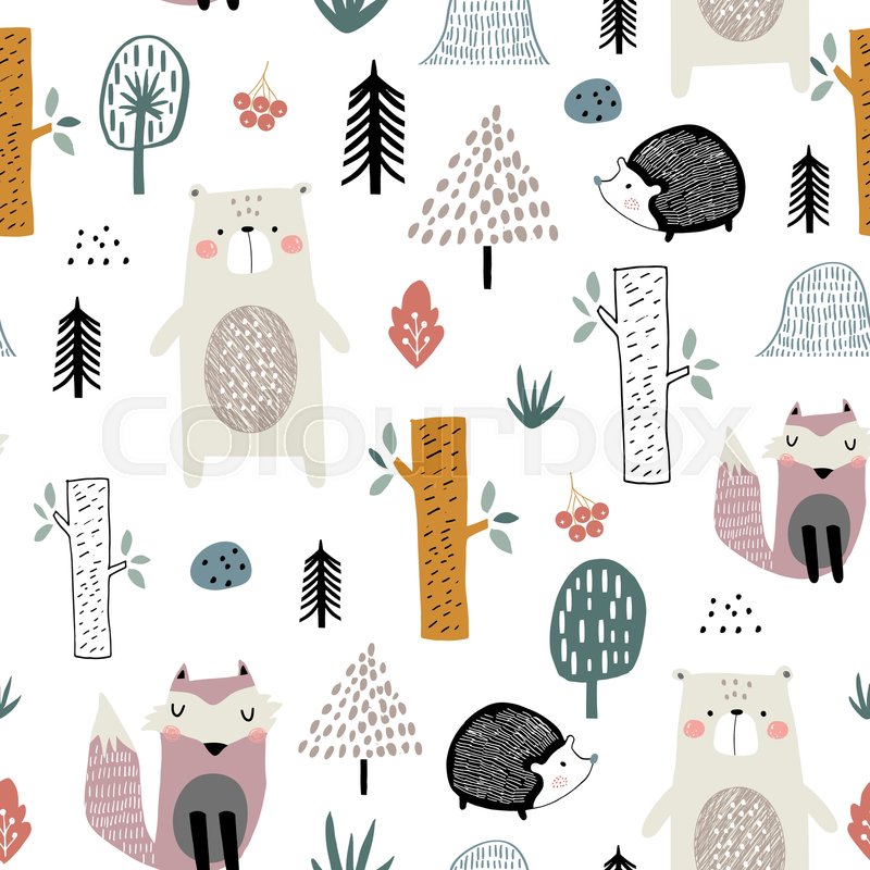 Seamless Childish Pattern - HD Wallpaper 