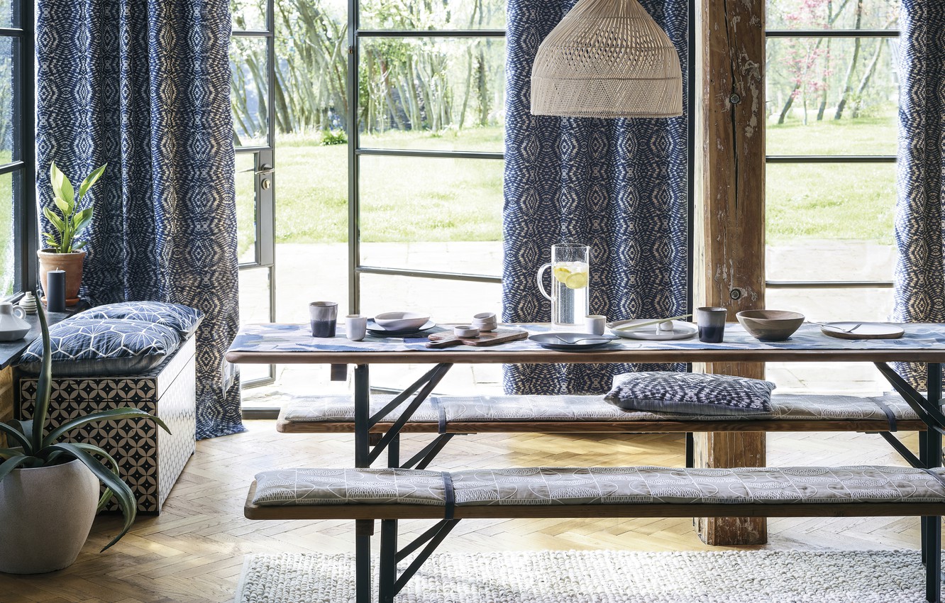 Photo Wallpaper Japandi, Japanese Aesthetic, Japanese - Scion Uteki Denim Fabric - HD Wallpaper 