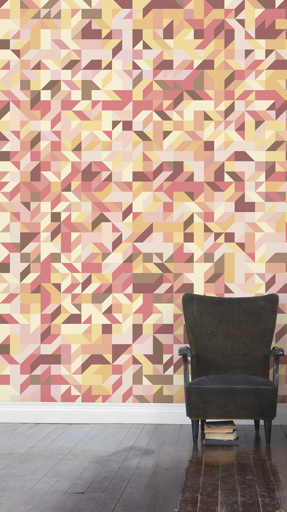 Narancssárga Geometria Mintás Tapéta - HD Wallpaper 